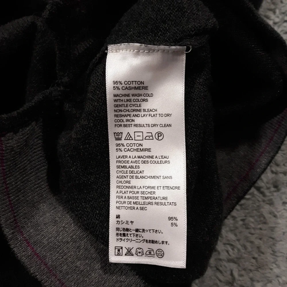 Tommy Bahama Cotton Cashmere Sweater Mens Size Large 1/4 Zip Pullover Gray